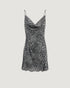 VESTIDO CURTO ESTAMPADO ONCA P&B (CINZA)