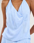 BLUSA FRENTE ÚNICA DETALHE FRANZIDO AZUL