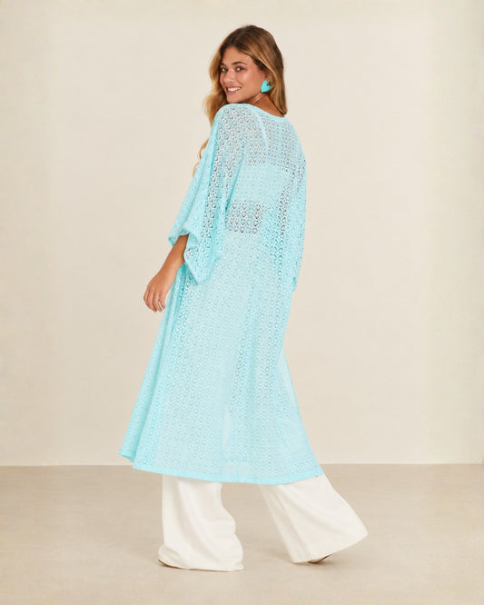 BLUSA KIMONO COM ELÁSTICO CIANINHA FREVO (AZUL)