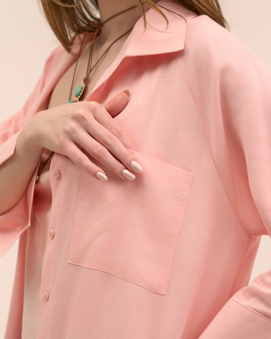 BLUSA CHEMISE ROSA CLARO
