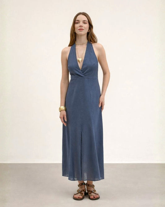 VESTIDO FRENTE ÚNICA AZUL