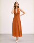 VESTIDO FRENTE ÚNICA MARROM