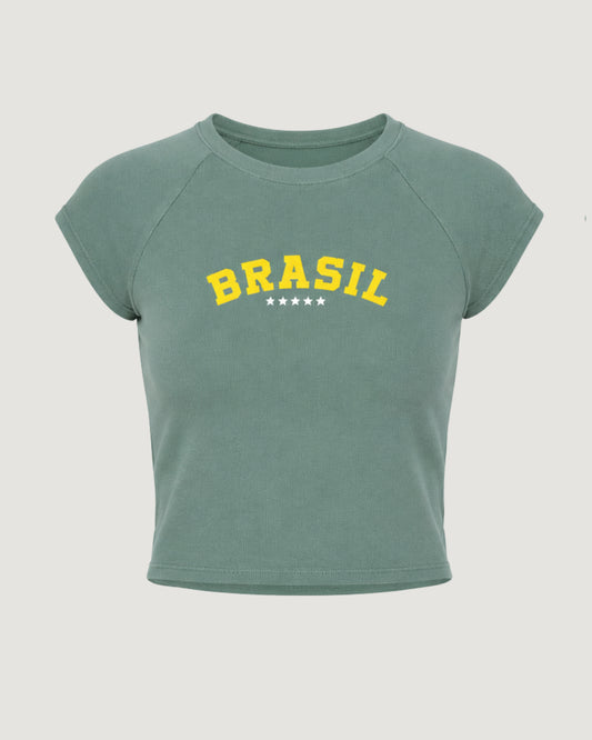 BLUSA T-SHIRT RAGLAN VERDE