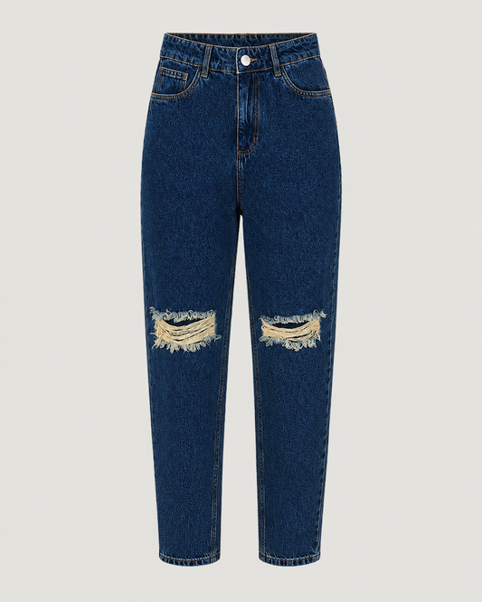 CALCA MOM JEANS DESTROYED ESCURO