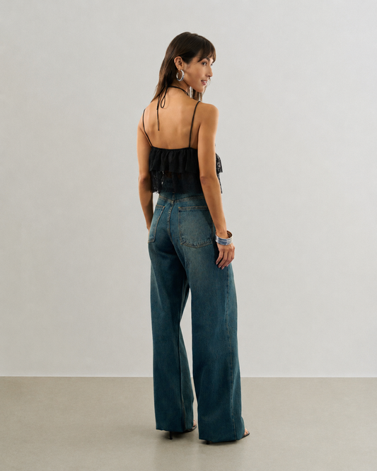 CALÇA JEANS WIDE LEG DIRTY