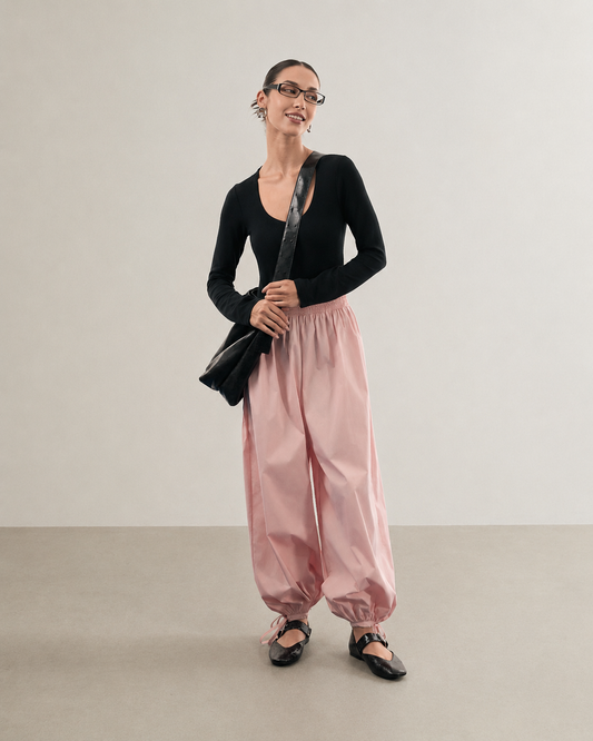 CALÇA BALLOON COM AMARAÇÃO BARRA ROSA LIRIO (ROSA)