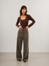 BODY COM DECOTE ARREDONDADO POUDRE DE CACAO (MARROM)