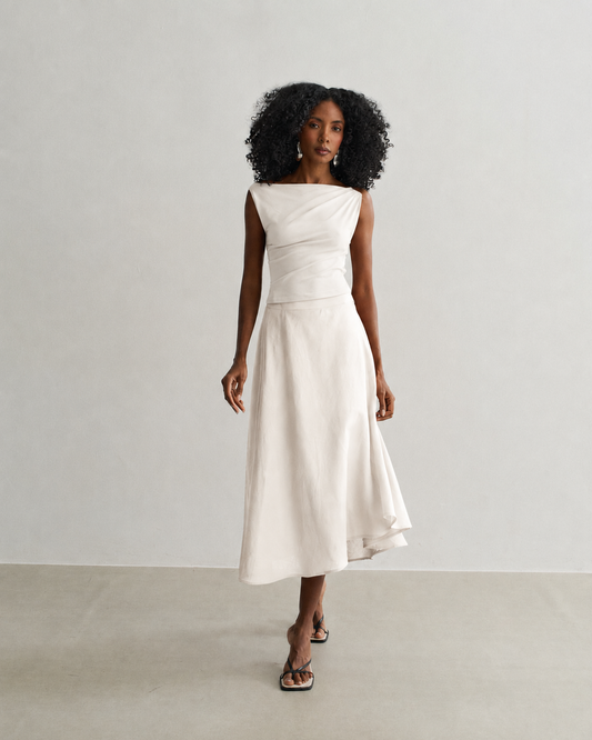 SAIA GODE MIDI OFF WHITE