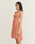 VESTIDO FRENTE U COM ELÁSTICO COSTAS ROSA