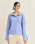 CAMISA OVERSIZED ACETINADA AZUL CEU (AZUL CLARO)
