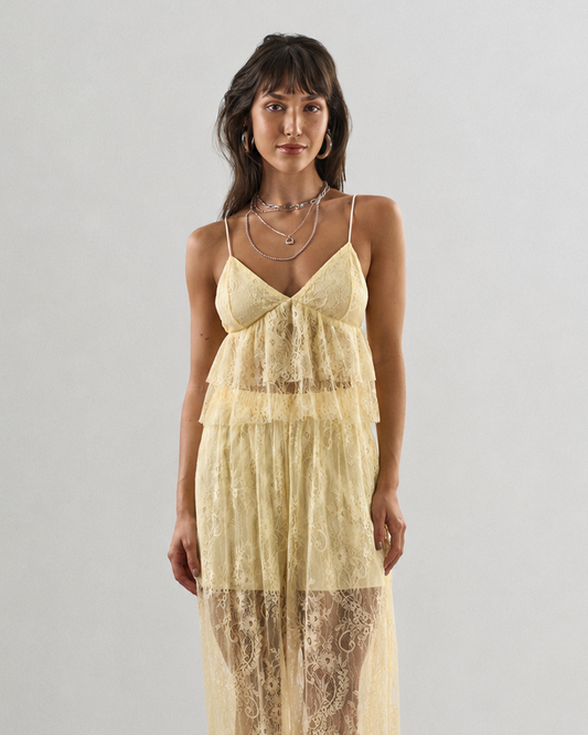 BLUSA RENDA BABADOS AMARELO