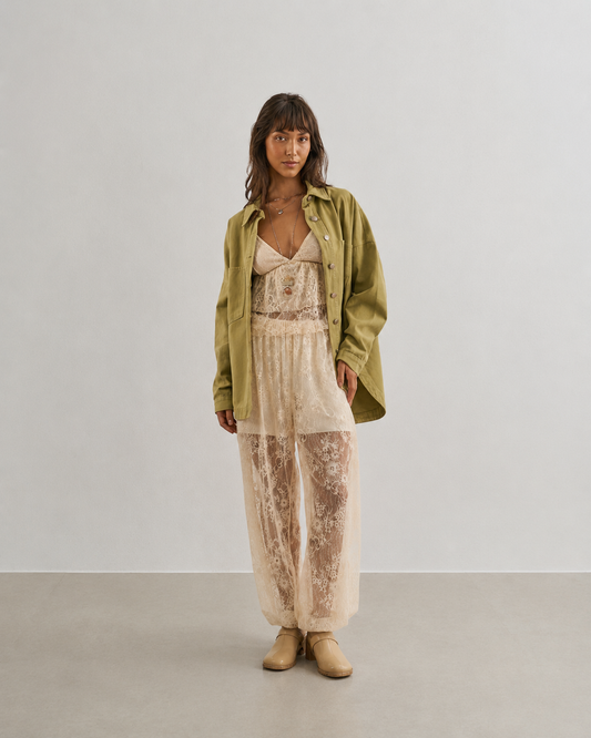 CAMISA DE SARJA OVERSIZED VERDE