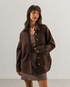 CAMISA DE SARJA OVERSIZED MARROM