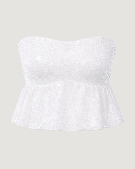 TOP BALONÊ SEM ALÇAS OFF WHITE