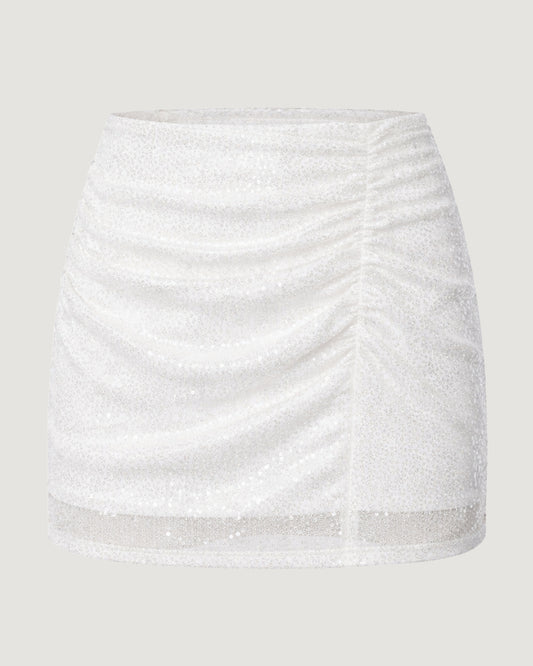 SAIA MIDI DRAPEADO OFF WHITE