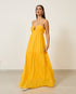 Vestido Longo Com Abertura Frontal AMARELO