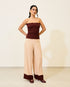 Calça Pantalona Bicolor Rose e ROSE