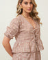 Blusa Vicky Xadrez MARROM