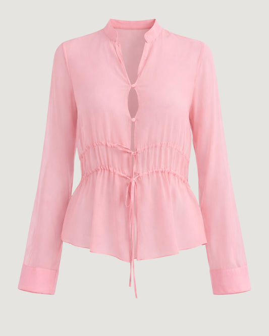 BLUSA ACABAMENTO FRUFRU ROSA