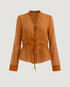 BLUSA ACABAMENTO FRUFRU MARROM