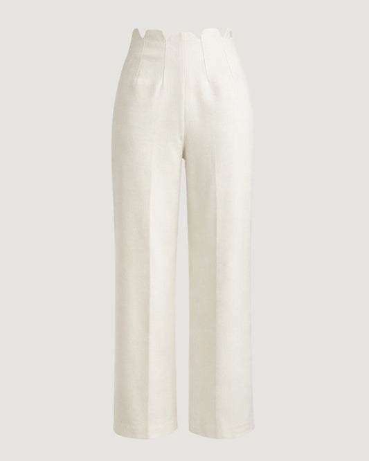 CALÇA ALFAIATARIA CÓS ZIG ZAG OFF WHITE