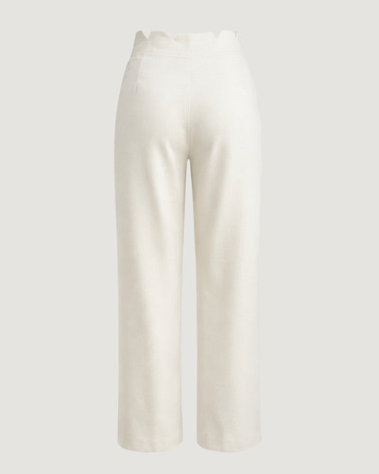 CALÇA ALFAIATARIA CÓS ZIG ZAG OFF WHITE