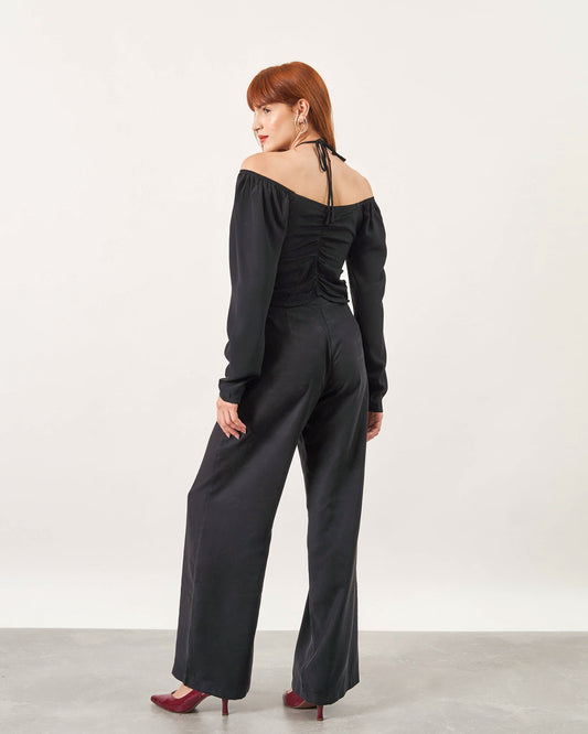 Calça Pantalona Bolso Frontal PRETO