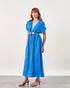 Vestido Midi Franzido Ray AZUL