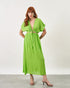 Vestido Midi Franzido Ray VERDE
