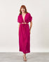 Vestido Midi Franzido Ray BORDO