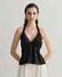 REGATA CETIM COM RENDA PRETO