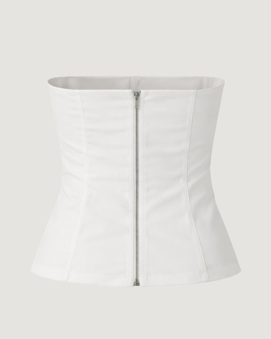 BLUSA SEM ALÇA FENDA FRONTAL BRANCO