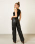 Calça Cargo Courino Bolso Zíper PRETO