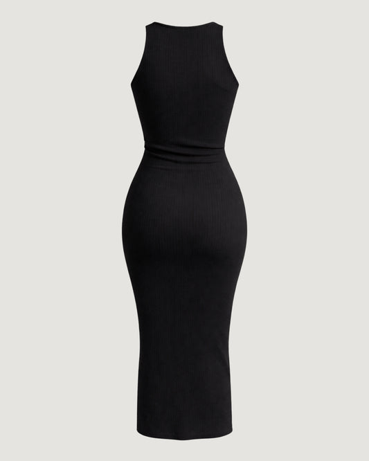 VESTIDO MIDI CAVA AMERICANA PRETO