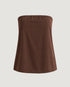 BLUSA SEM ALÇAS ABERTURA COSTAS MARROM