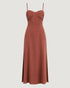 VESTIDO BUSTO ESTRUTURADO COM FENDA LATERAL WOOD ROSE (ROSA QUEIMADO)