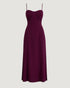 VESTIDO BUSTO ESTRUTURADO COM FENDA LATERAL BURGUNDY (VINHO)