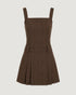 VESTIDO CINTURA BAIXA GAELIC COM OFF (MARROM)