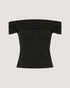 BLUSA DE MALHA DETALHE NO OMBRO PRETO