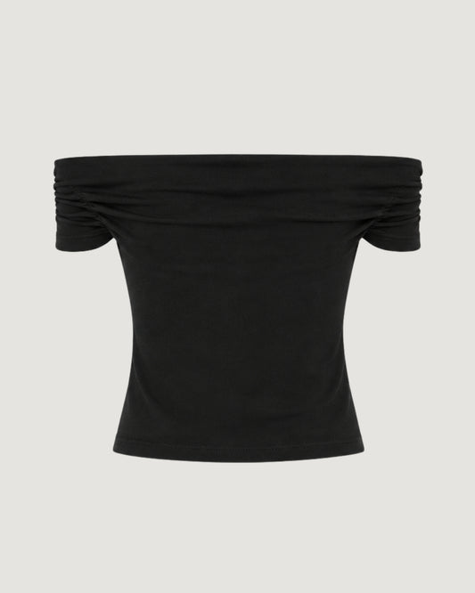 BLUSA DE MALHA DETALHE NO OMBRO PRETO