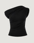 BLUSA MALHA ASSIMÉTRICA PRETO