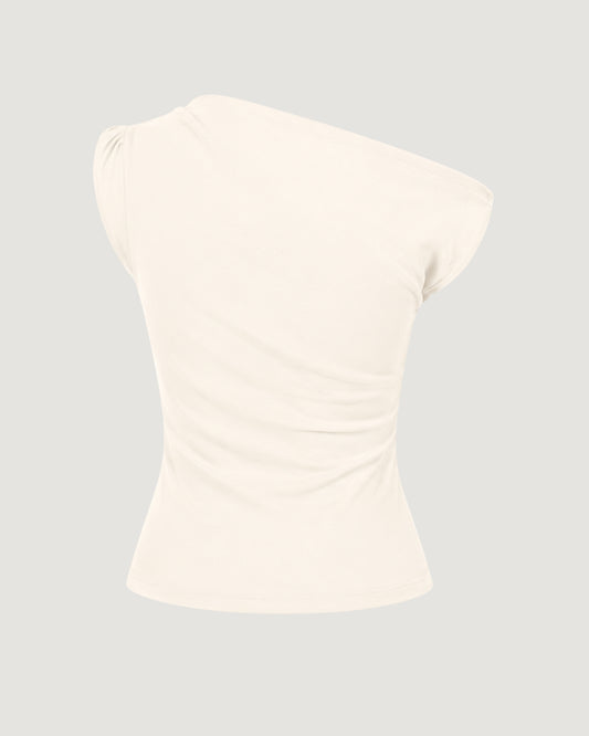 BLUSA MALHA ASSIMÉTRICA OFF WHITE