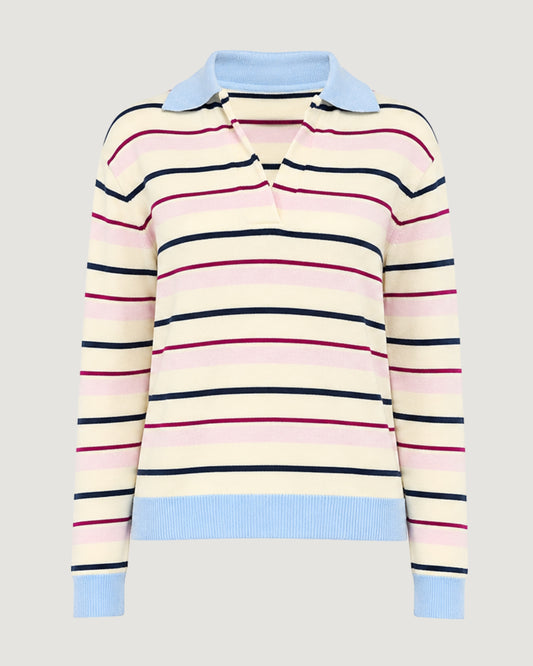 BLUSA POLO TRICOT LISTRAS LISTRAS COLORIDO