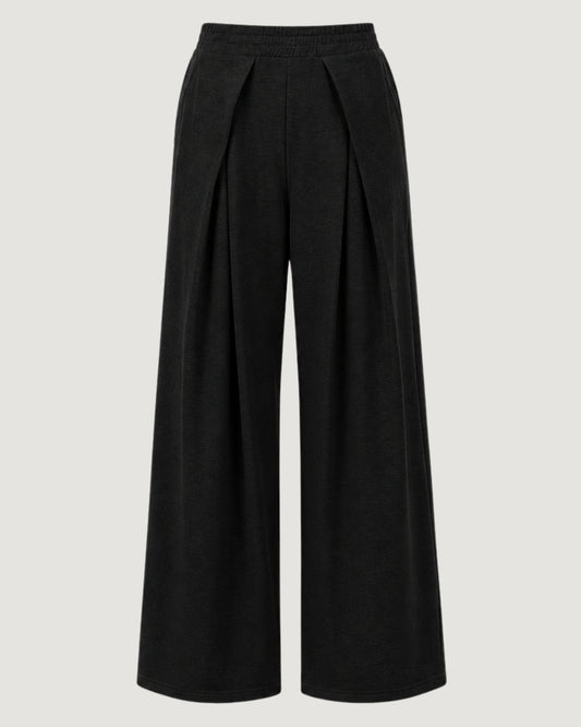 CALÇA DE MOLETOM COM PREGAS PRETO