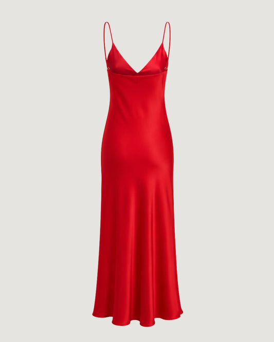 VESTIDO MIDI CETIM ALCINHA RED (VERMELHO)