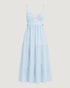 VESTIDO MIDI COM RECORTES VAZADOS NEVE (AZUL)