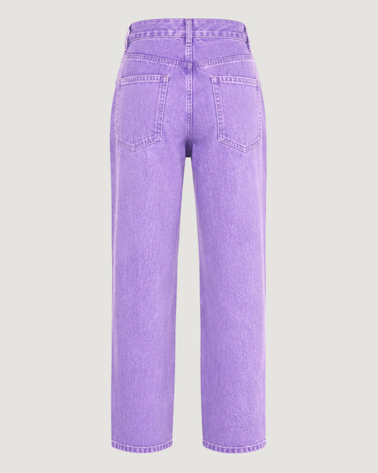 CALÇA MOM SARJA LILAS