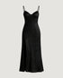 VESTIDO LONGO COM ALÇA DE CETIM PRETO