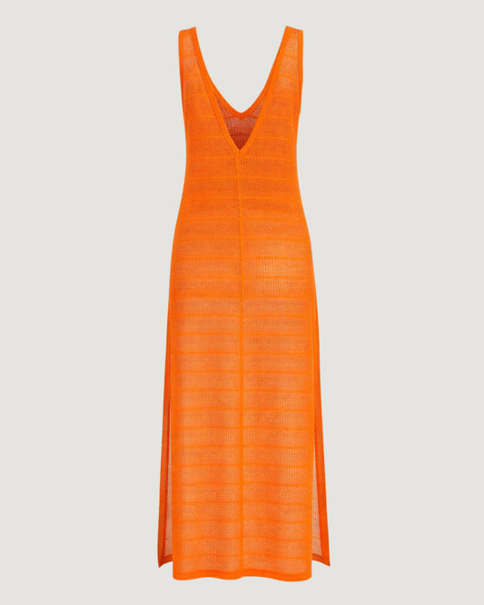 VESTIDO LONGO SAÍDA COM DECOTE V LARANJA