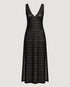 VESTIDO LONGO SAÍDA COM DECOTE V PRETO